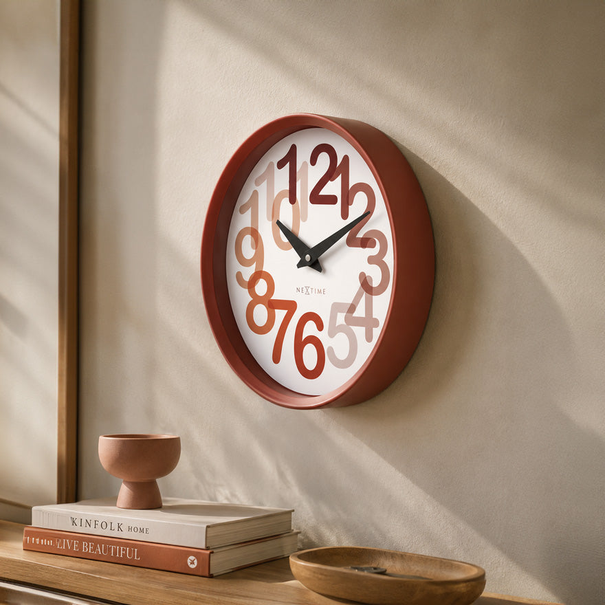 Big Number Wall Clock 30cm - Orange
