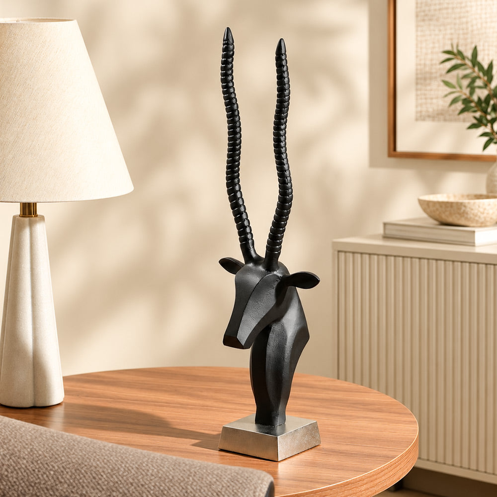 Blackbuck Metal Sculpture XL - Matte Black