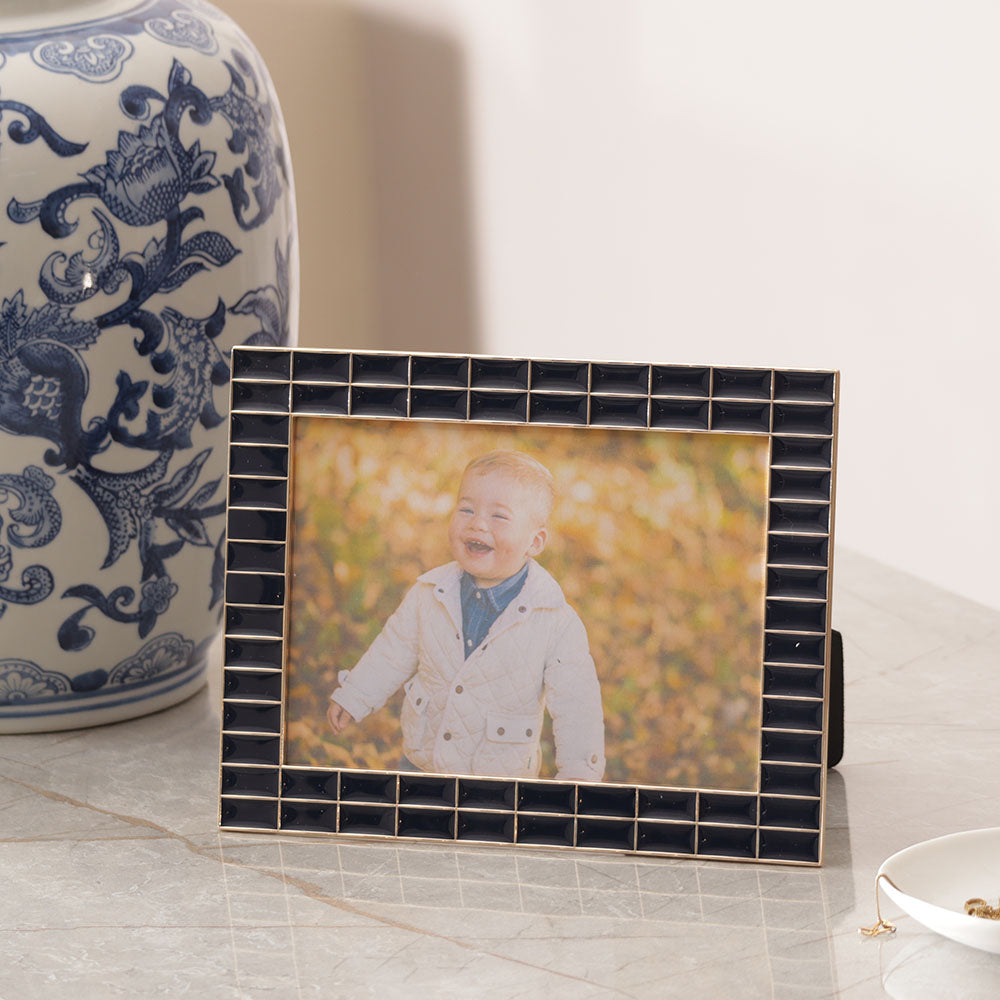 Blaine Photo Frame Large - Blue Gold
