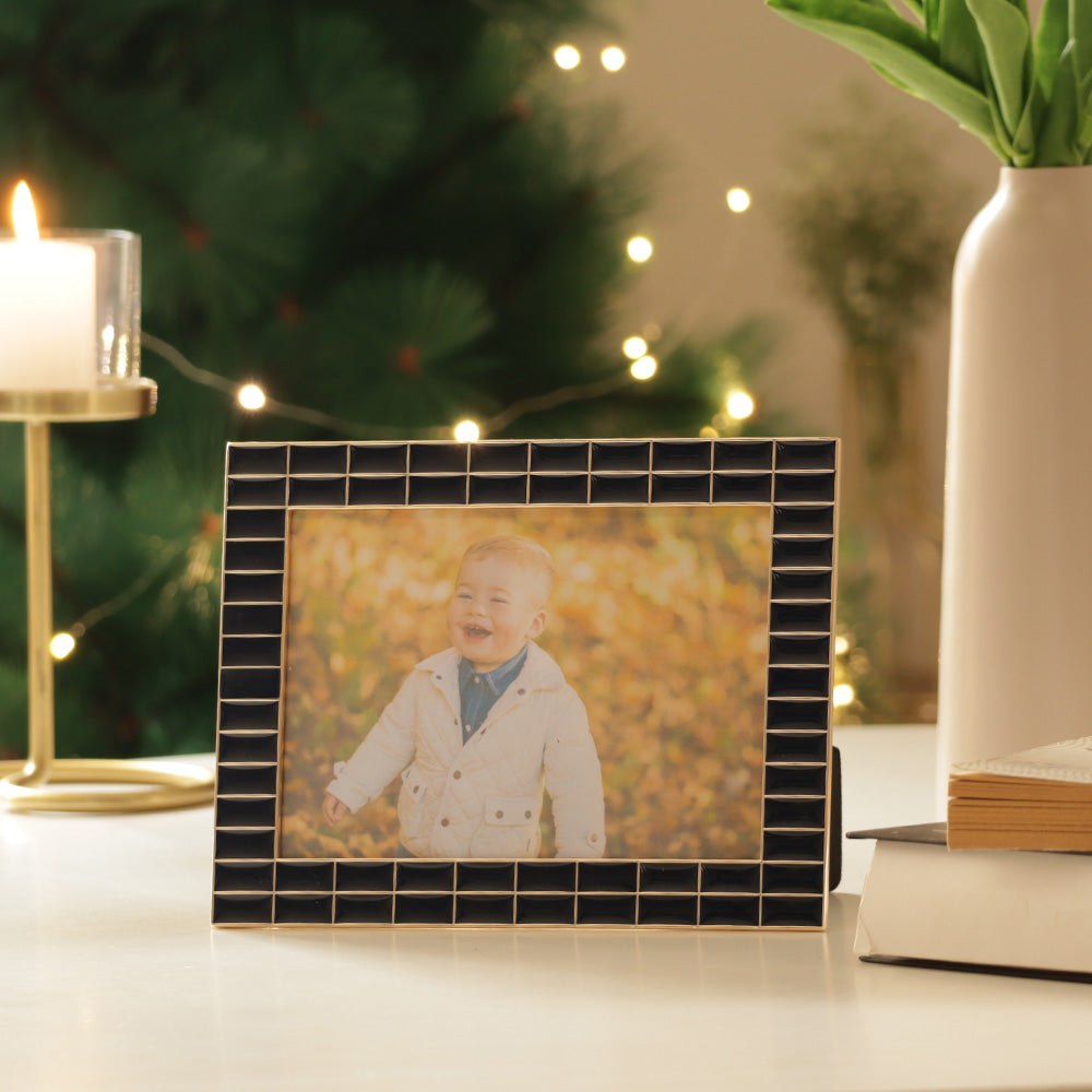 Blaine Photo Frame Large - Blue Gold