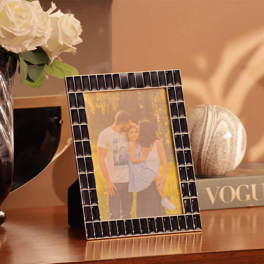 Blaine Photo Frame Large - Blue Gold