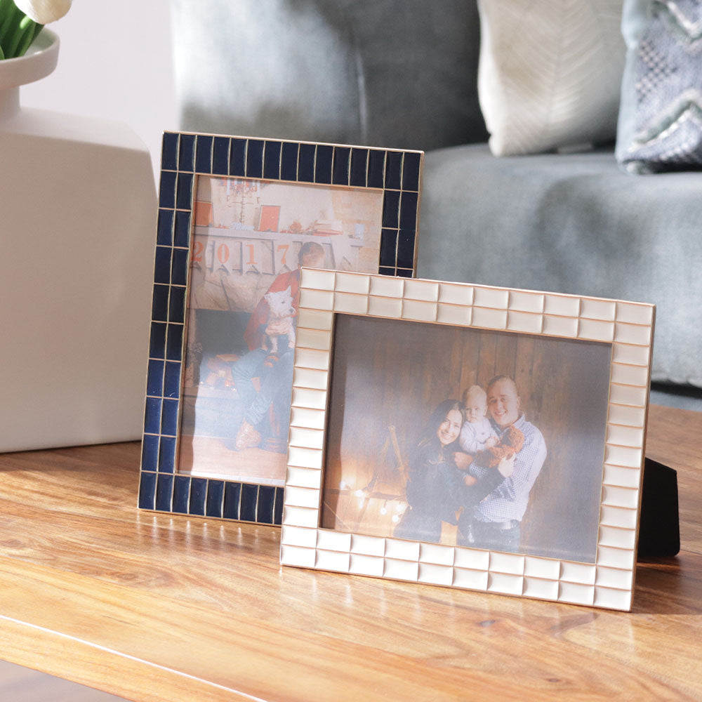 Blaine Photo Frame Large - Blue Gold