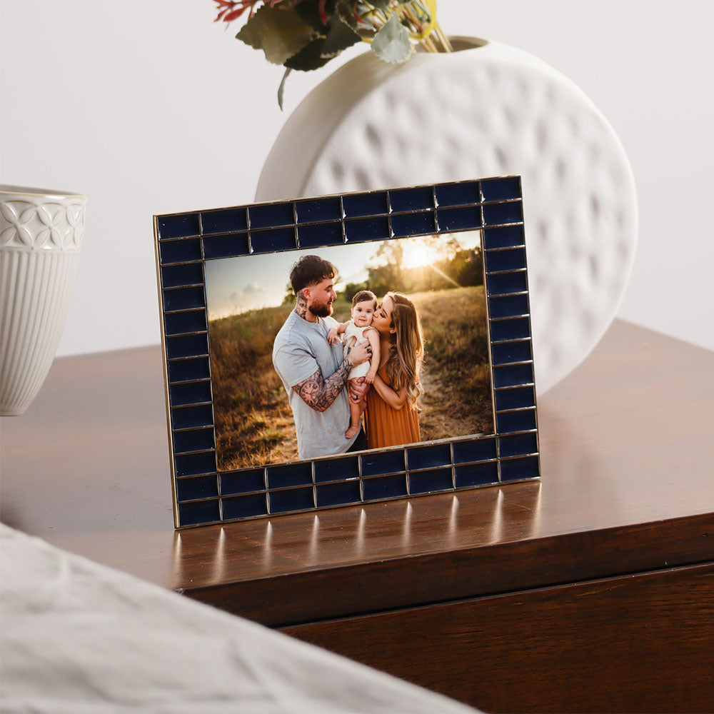 Blaine Photo Frame Medium - Blue Gold