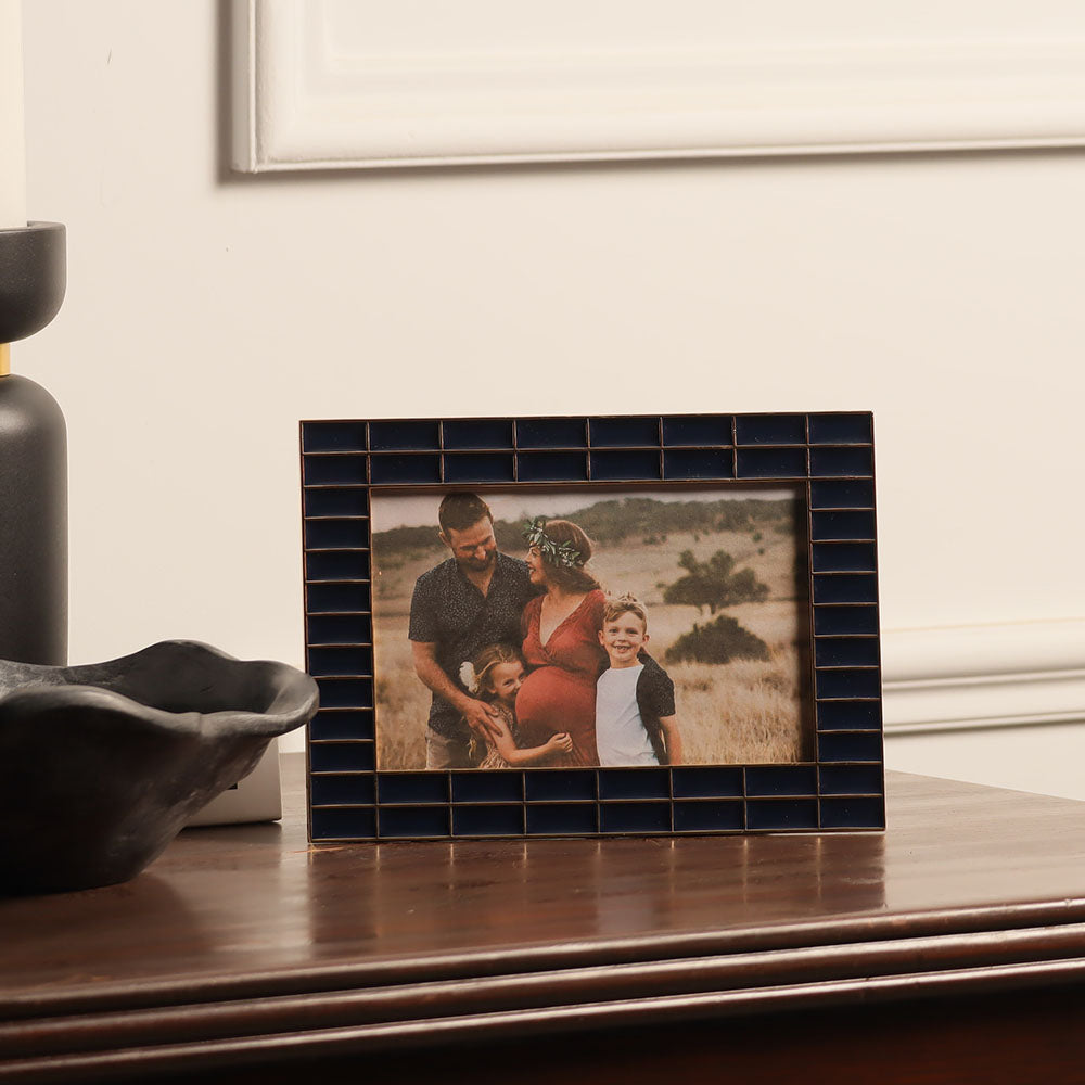 Blaine Photo Frame Medium - Blue Gold