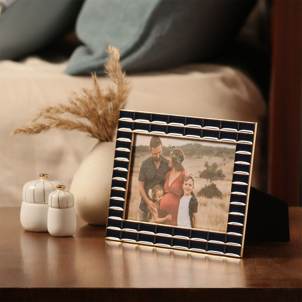 Blaine Photo Frame Medium - Blue Gold