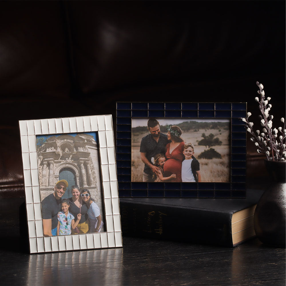 Blaine Photo Frame Medium - Blue Gold