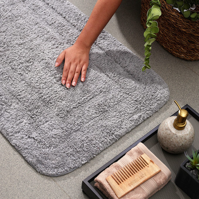 Blake Rectangular Bath Runner - Light Grey