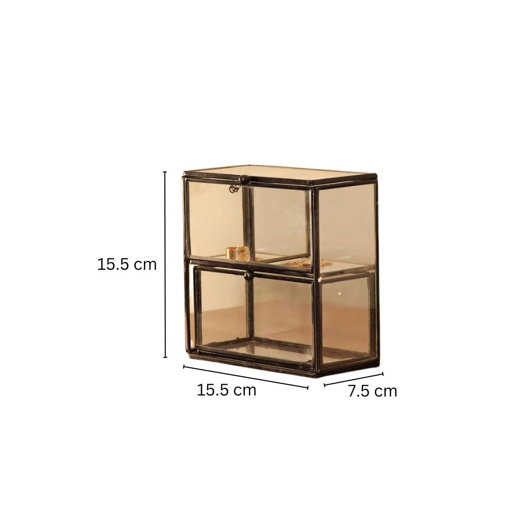 Blanc Two-Tier Organiser with Drawers - Black