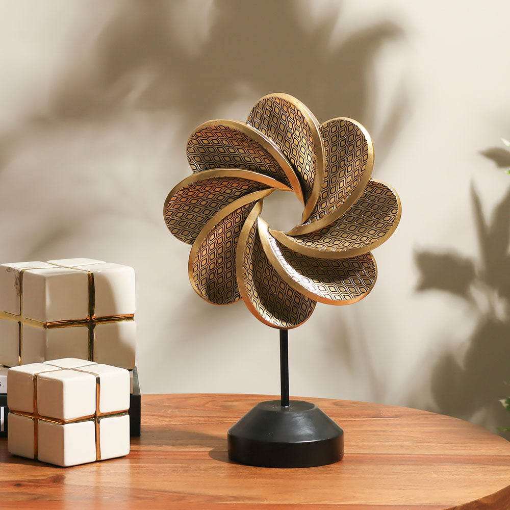 Blossom Decorative Sculpture - Gold & Black