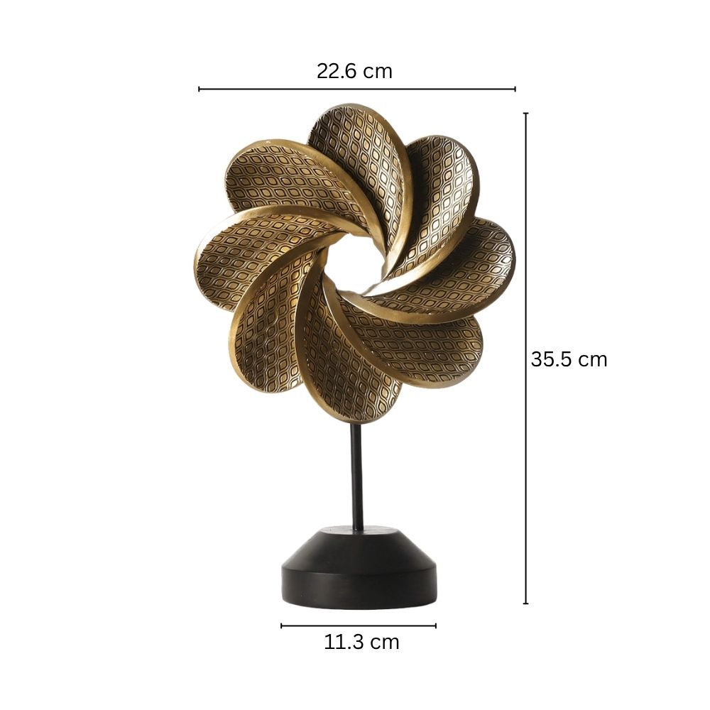 Blossom Decorative Sculpture - Gold & Black