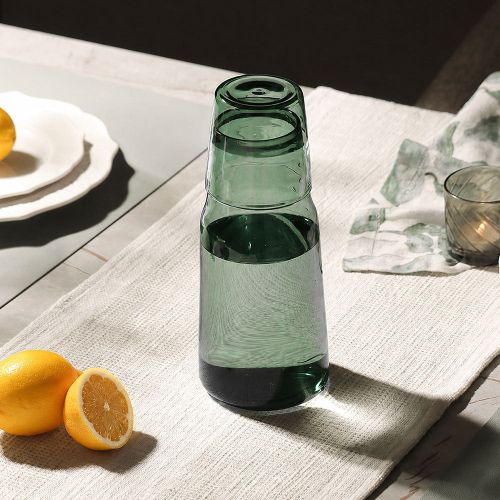 Bocca Glass Water Jug with Tumbler - Teal