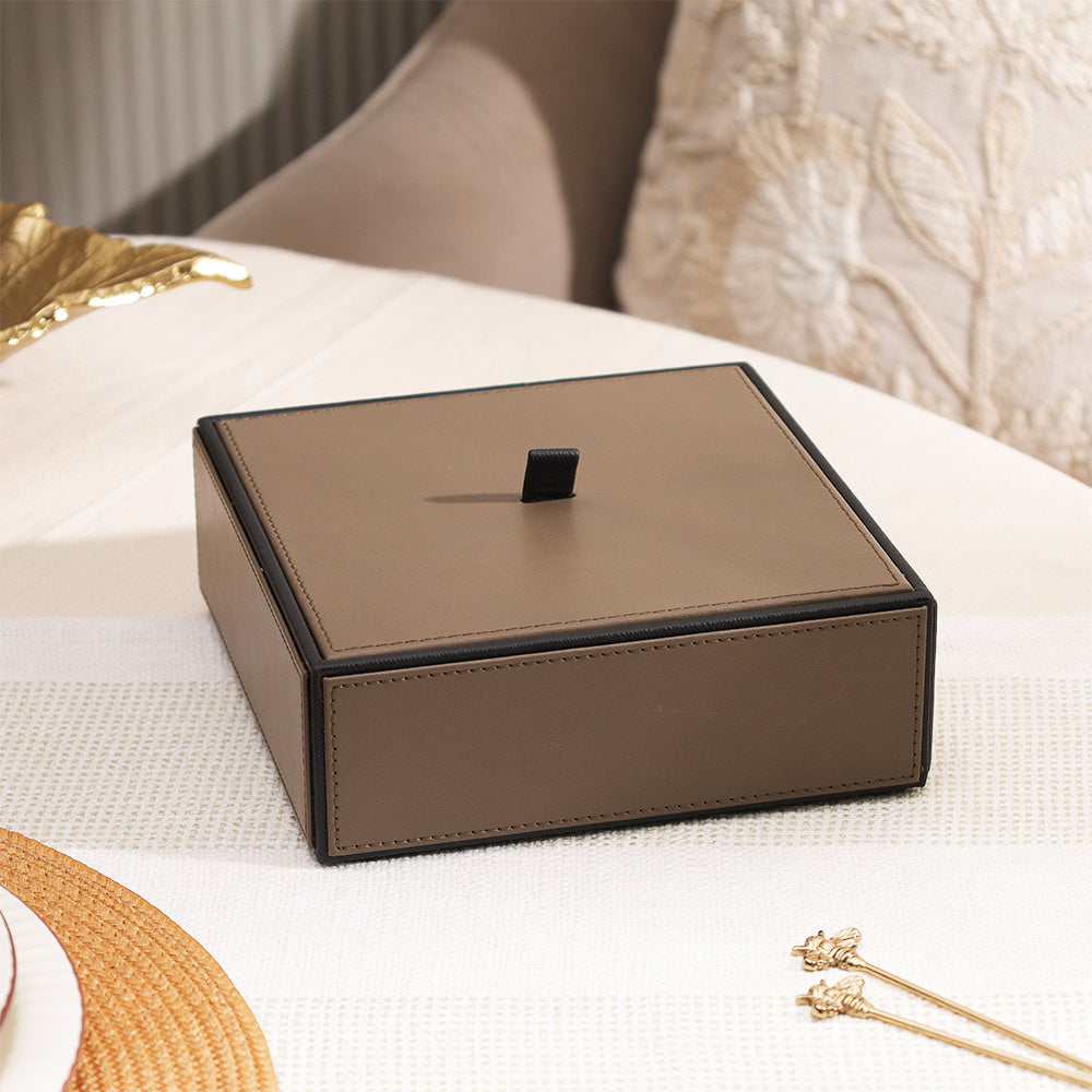 Bodge Storage Box with Lid - Cedar Black