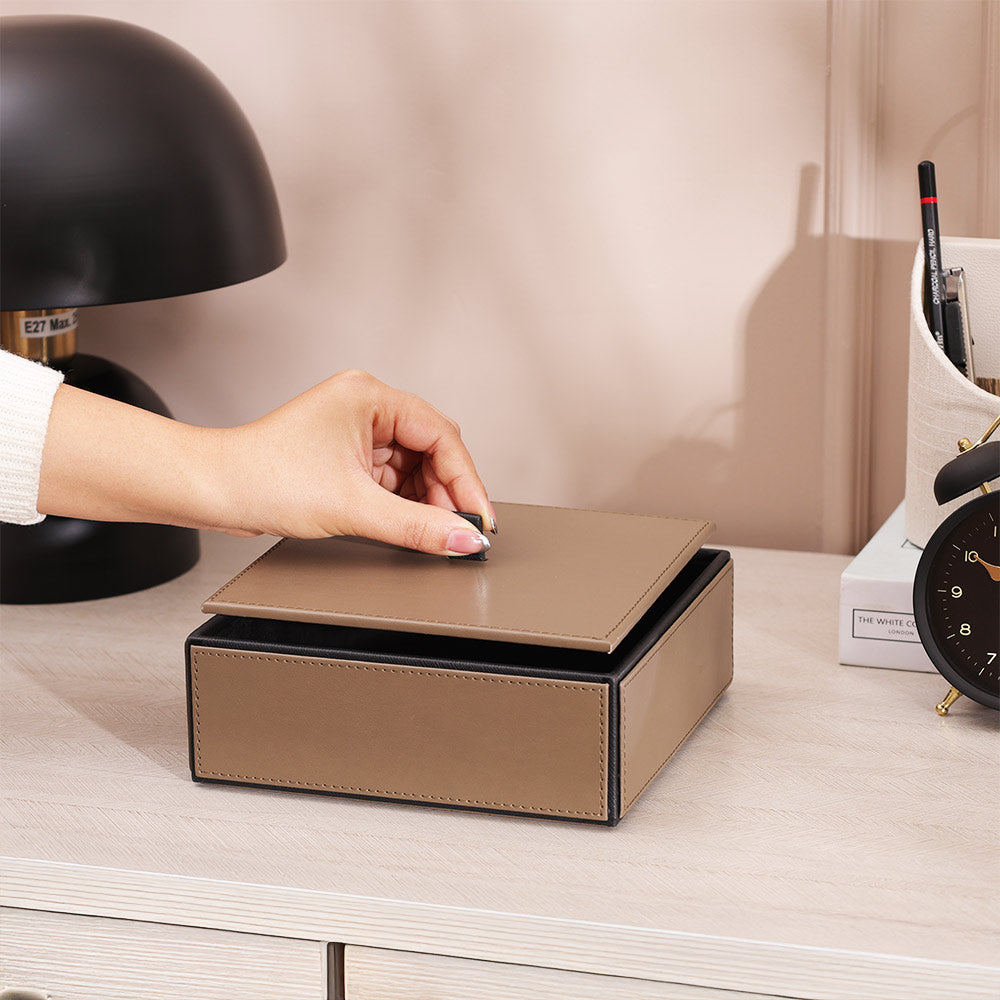 Bodge Storage Box with Lid - Cedar Black