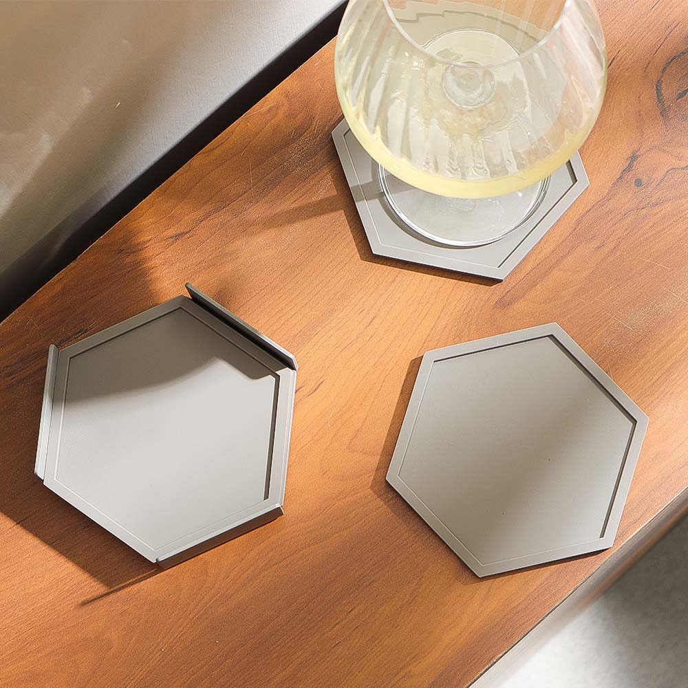 Bold Coasters, Set of 6 - Taupe