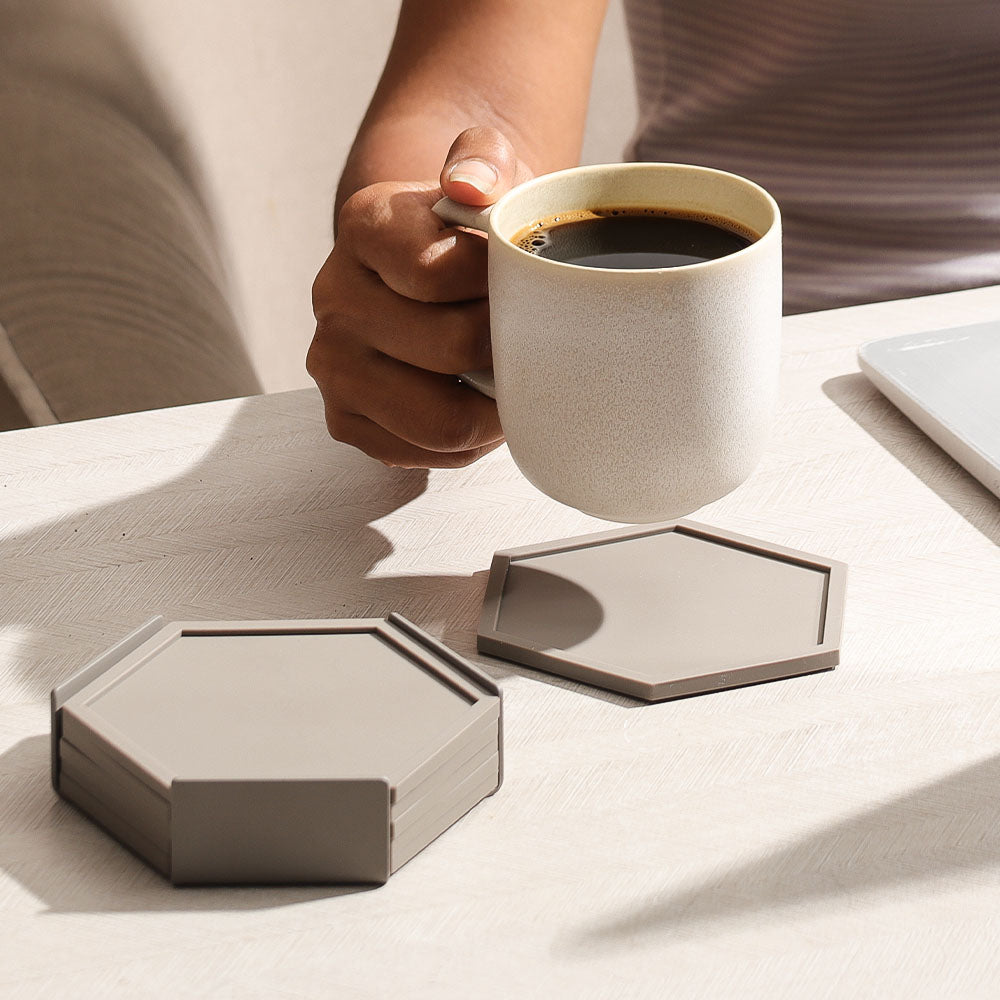 Bold Coasters, Set of 6 - Taupe