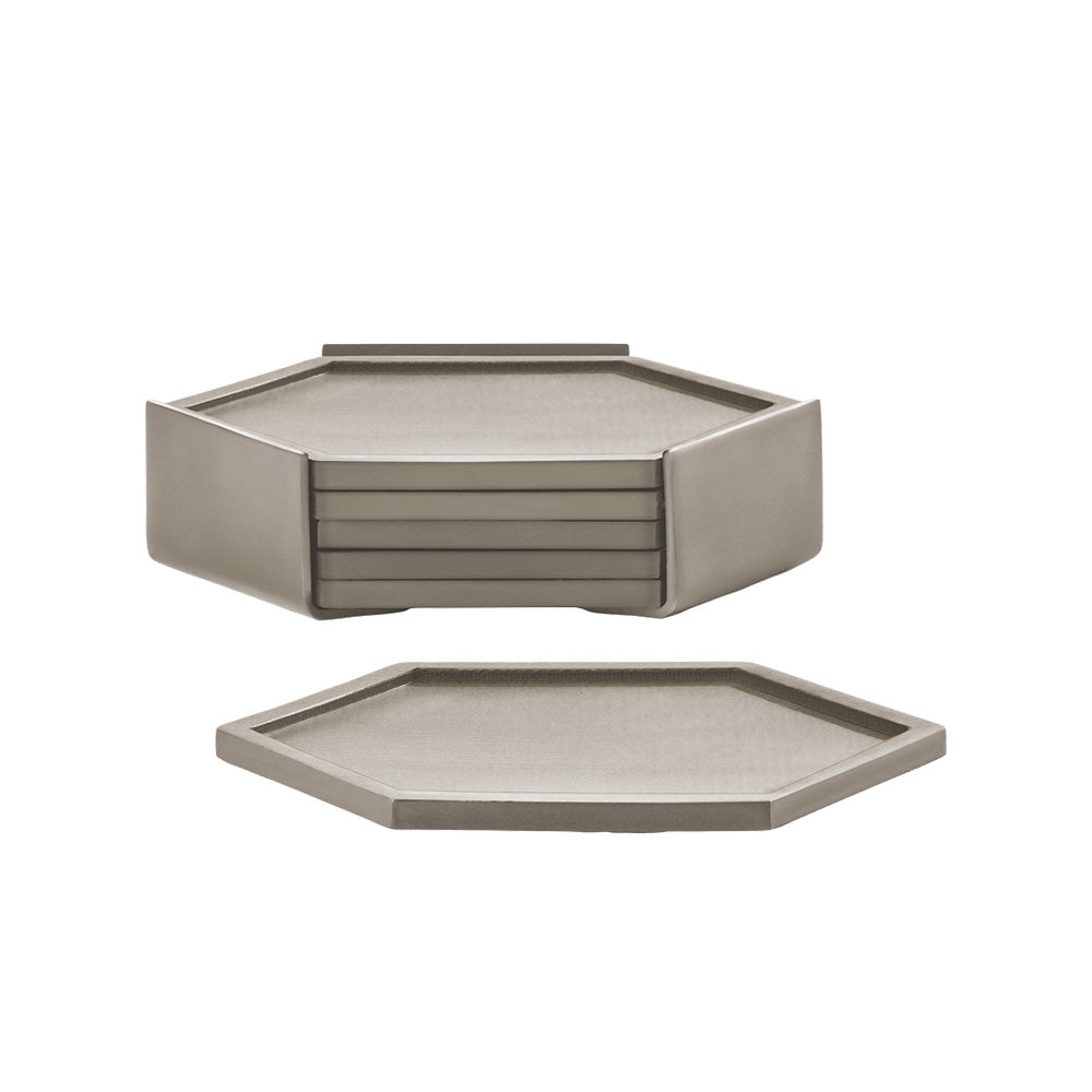 Bold Coasters, Set of 6 - Taupe