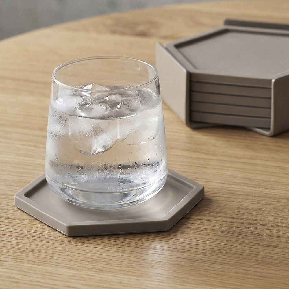 Bold Coasters, Set of 6 - Taupe