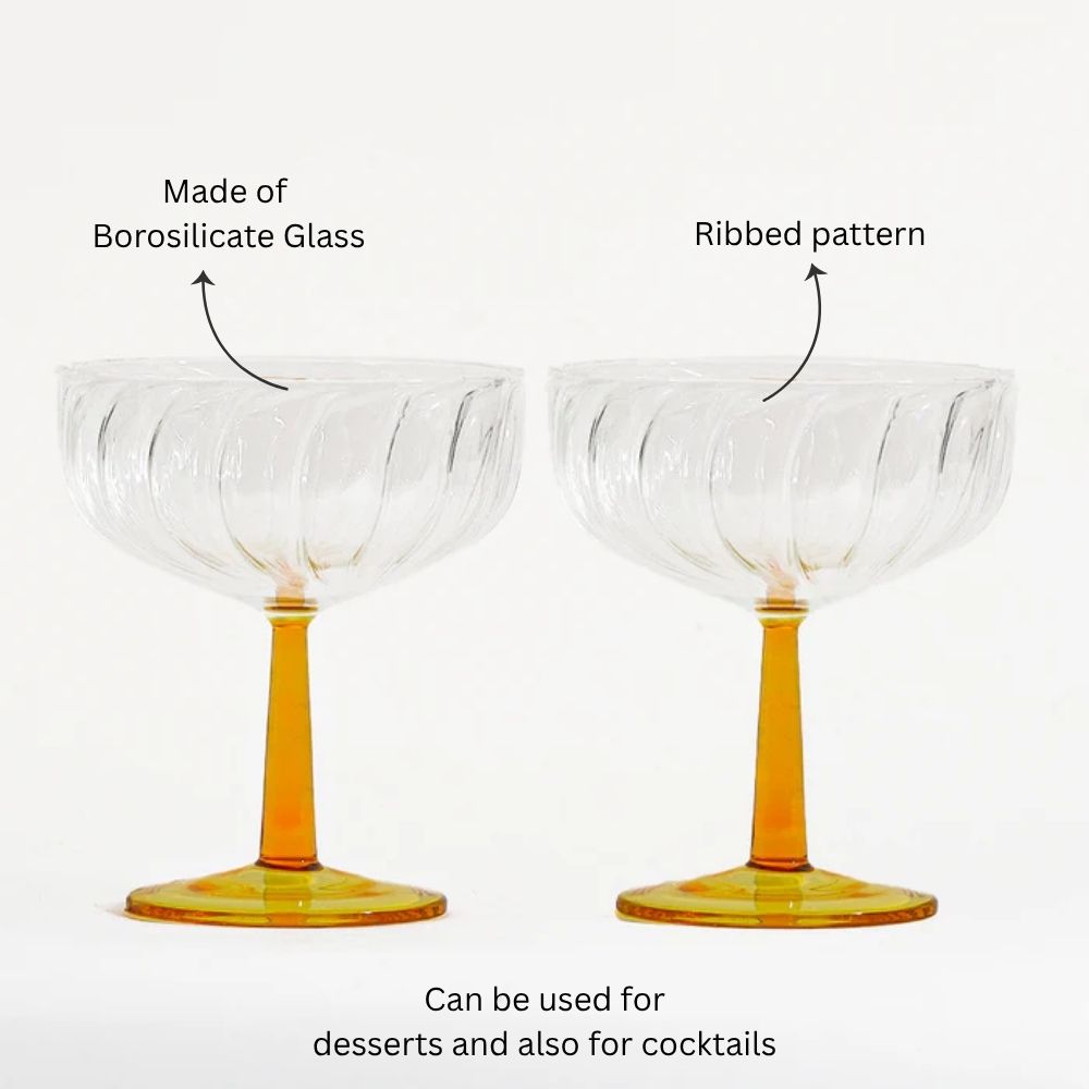 Bonbon Dessert Cups, Set of 2 - Amber