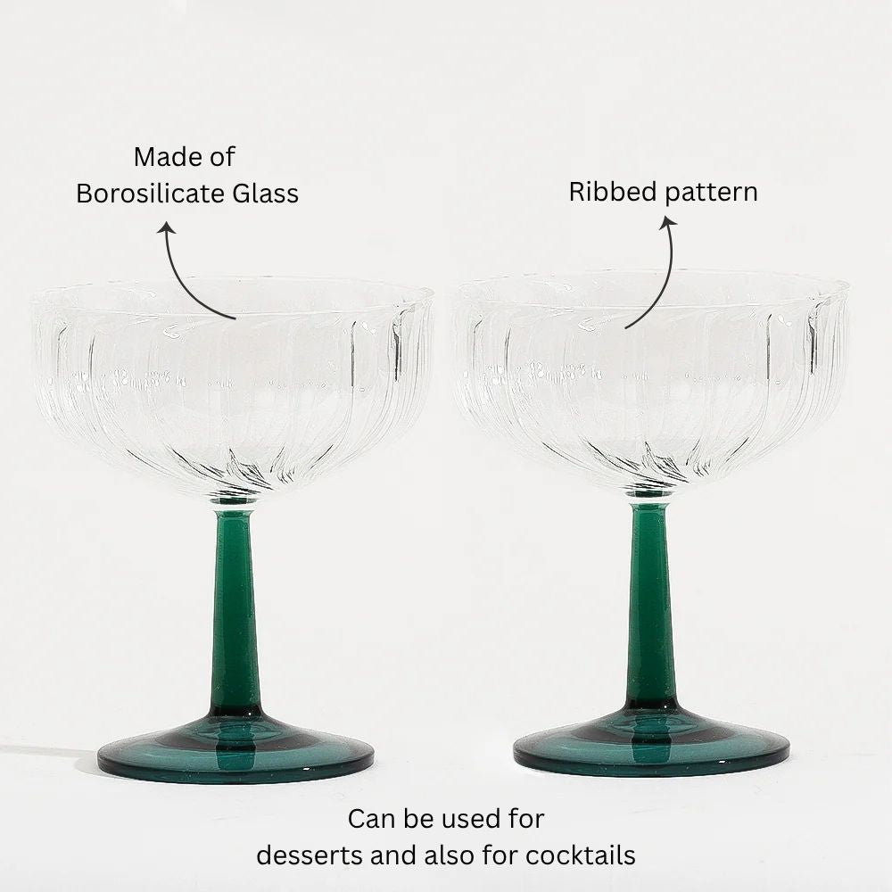 Bonbon Dessert Cups, Set of 2 - Emerald Green