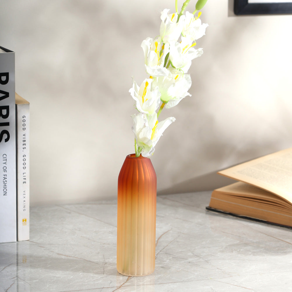 Botella Glass Vase Short - Frosted Amber