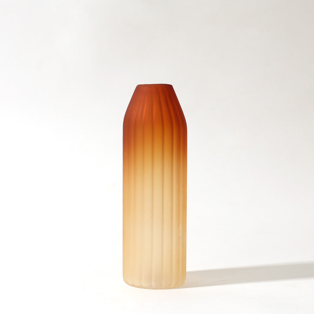 Botella Glass Vase Short - Frosted Amber