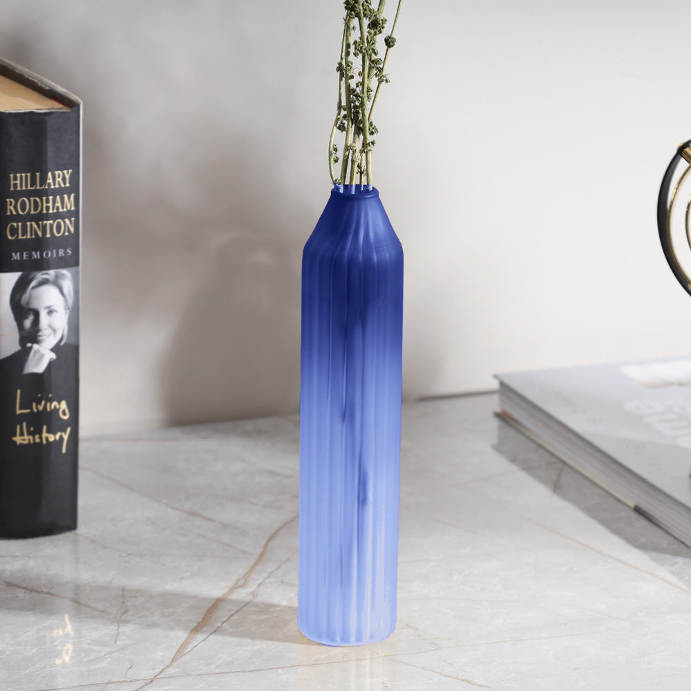 Botella Glass Vase Slim - Frosted Sapphire