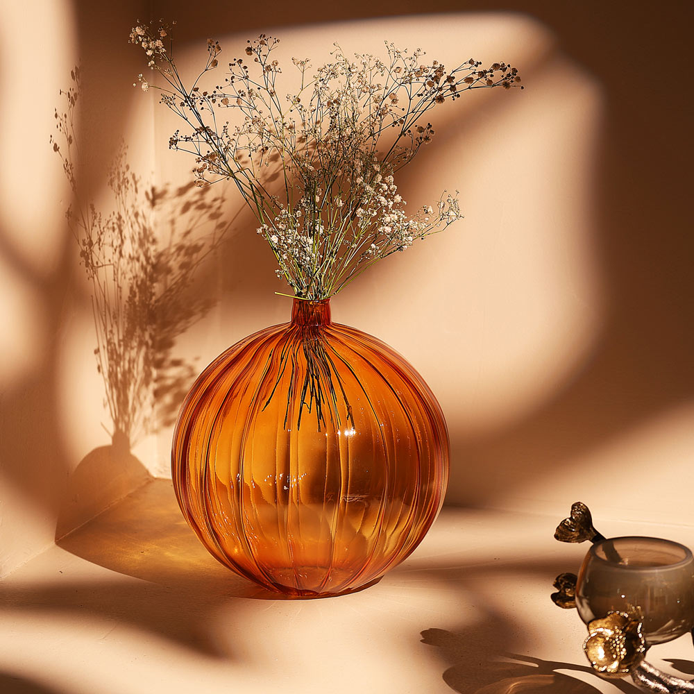 Cirque Round Glass Vase Medium - Mocha