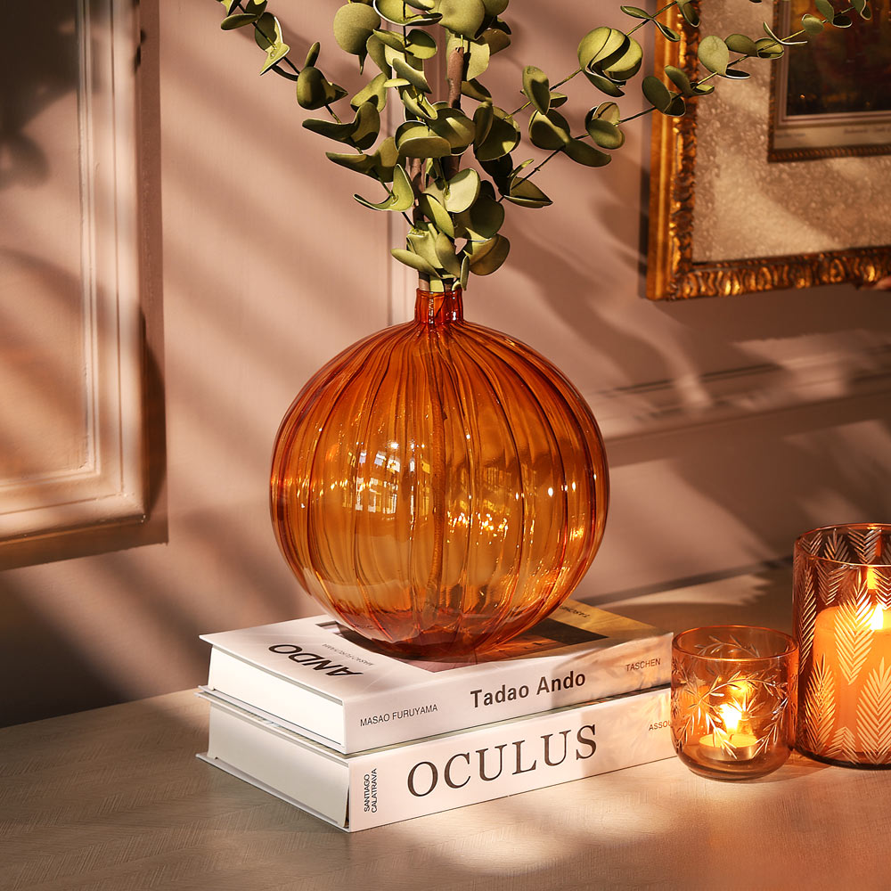 Cirque Round Glass Vase Medium - Mocha