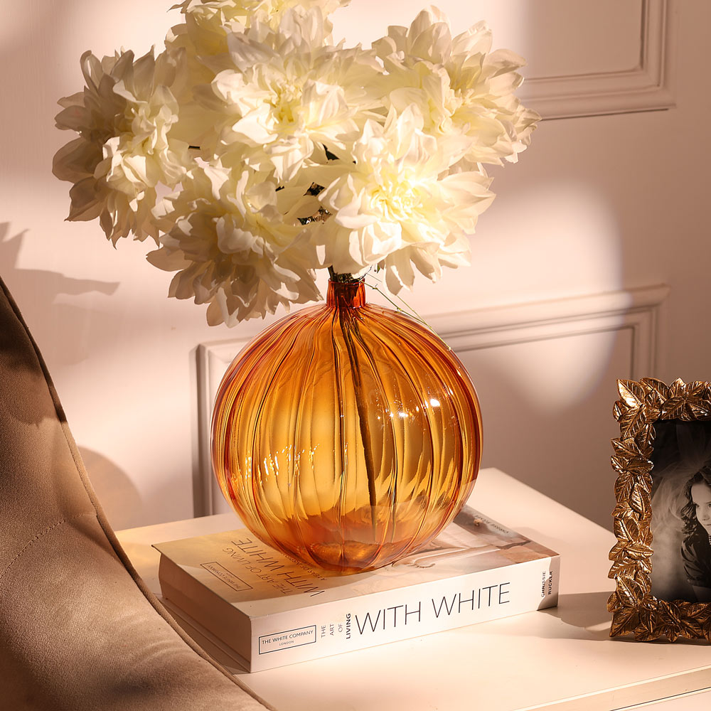 Cirque Round Glass Vase Short - Mocha