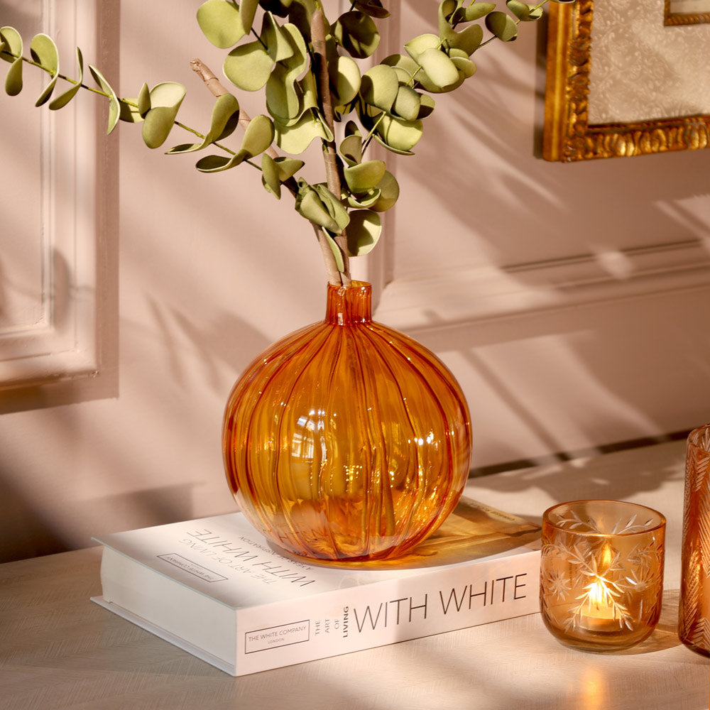 Cirque Round Glass Vase Short - Mocha
