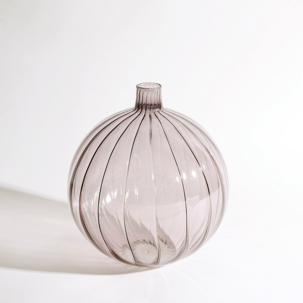 Cirque Round Glass Vase Medium - Smoke