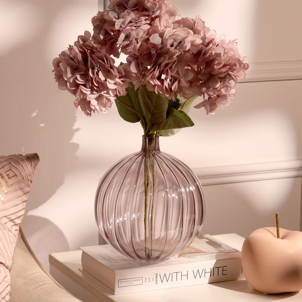 Cirque Round Glass Vase Medium - Smoke
