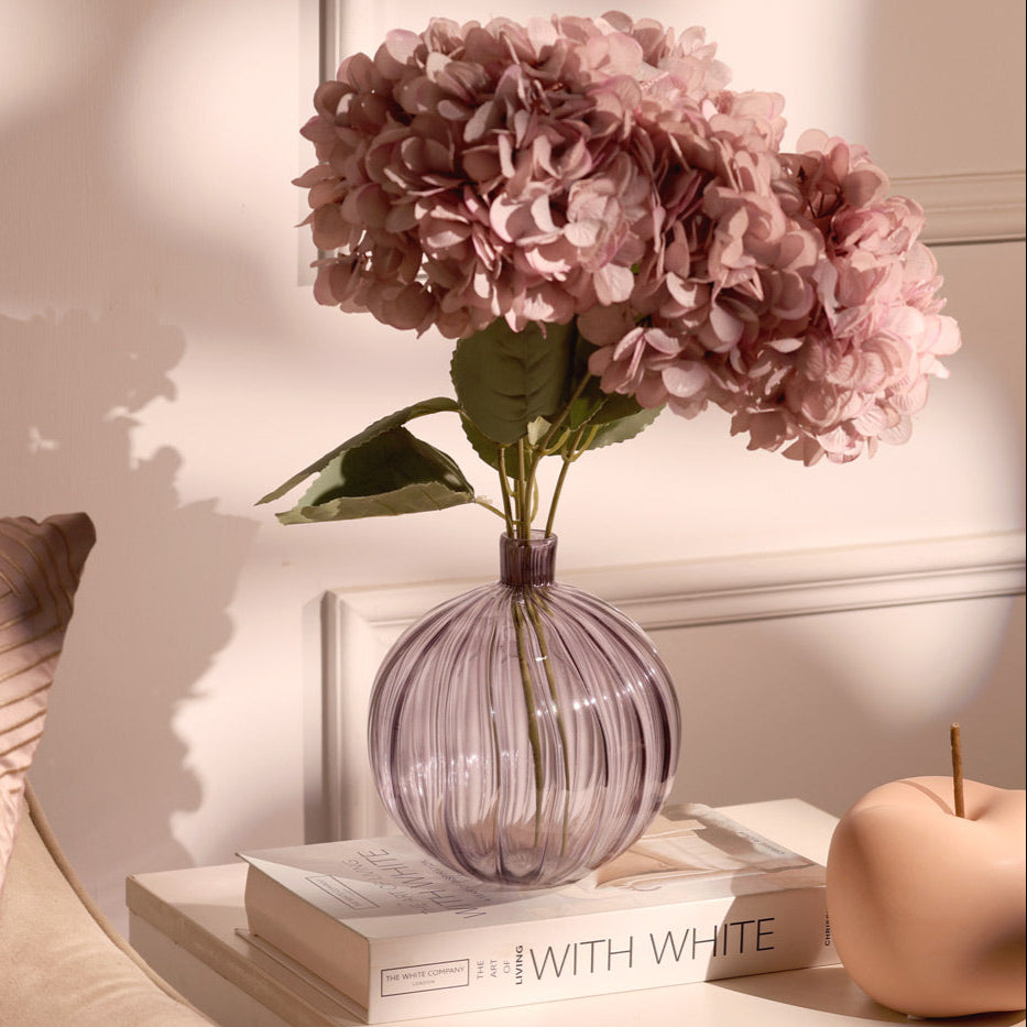Cirque Round Glass Vase Short - Smoke