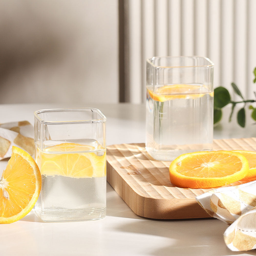 Borosilicate Square Short Tumblers, Set of 2