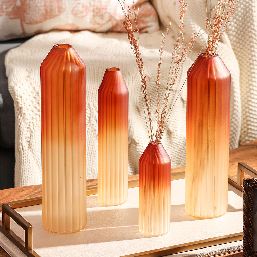 Botella Glass Vase Short - Frosted Amber