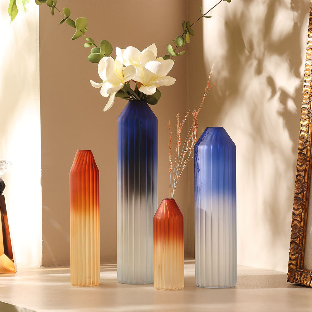 Botella Glass Vase Short - Frosted Amber