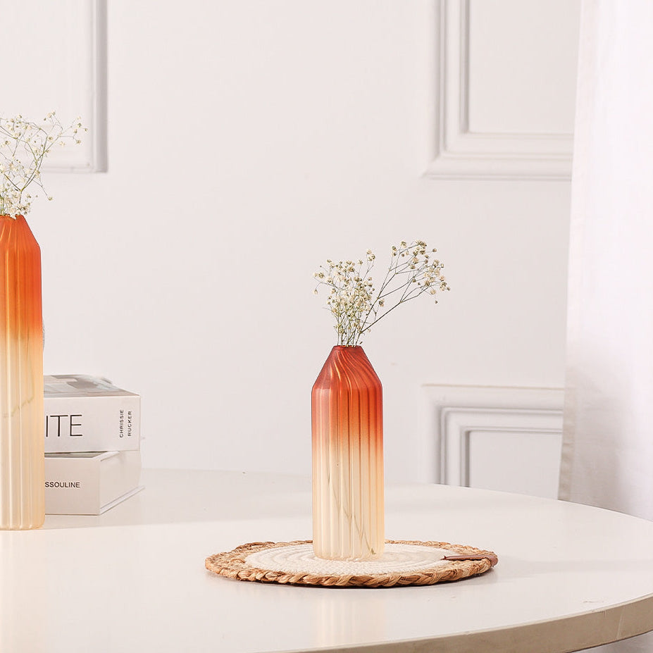 Botella Glass Vase Short - Frosted Amber
