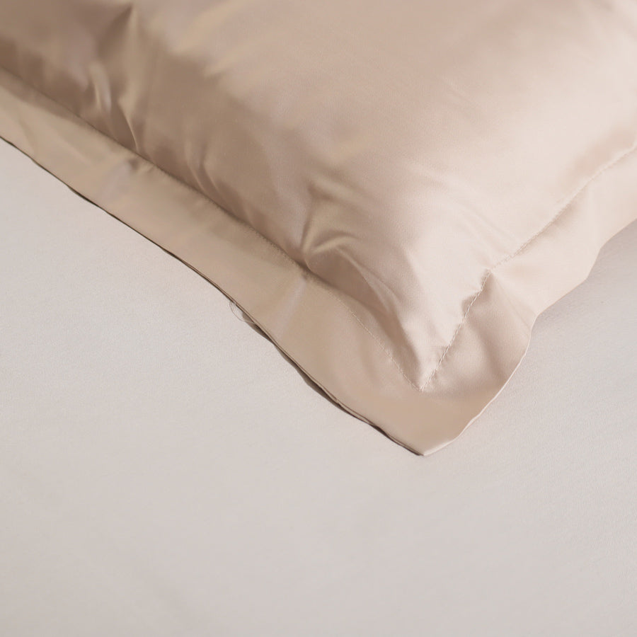 Bottega Bamboo Cotton King Size Bedsheet Set - Beige