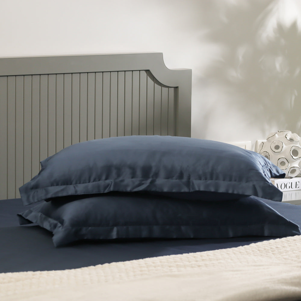 Bottega Bamboo Cotton King Size Bedsheet Set - Midnight