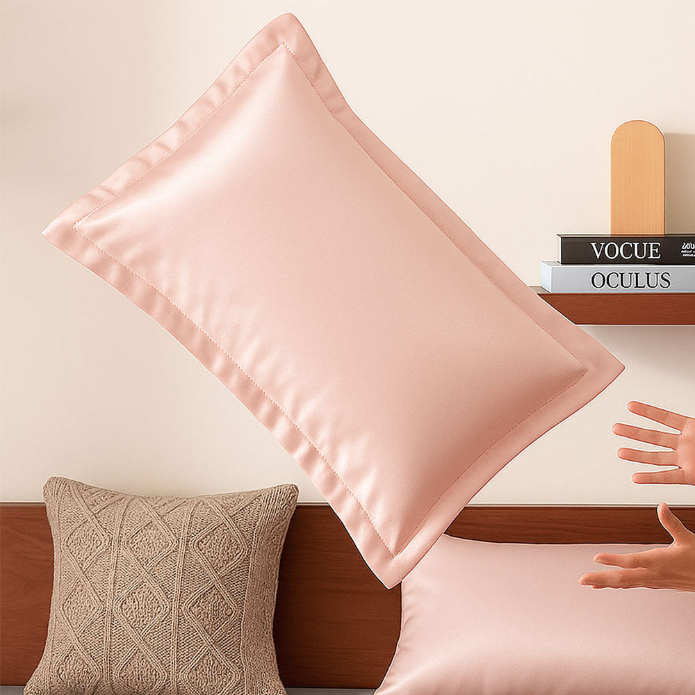 Bottega Bamboo Cotton King Size Bedsheet Set - Peach