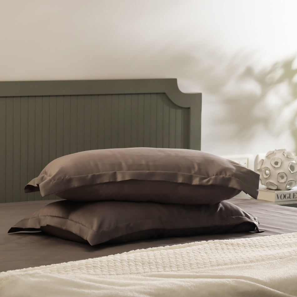 Bottega Bamboo Cotton King Size Bedsheet Set - Smoke