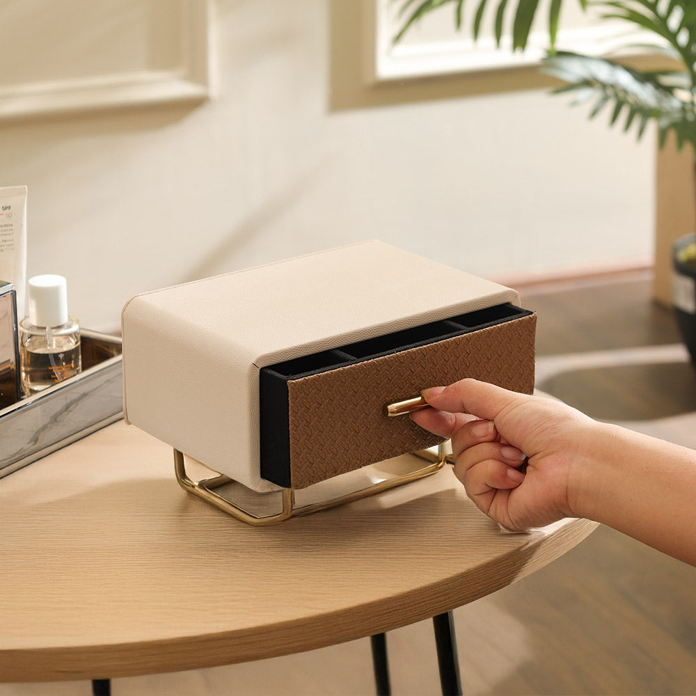 Boxa Elevated Organiser with Drawer - Earthy