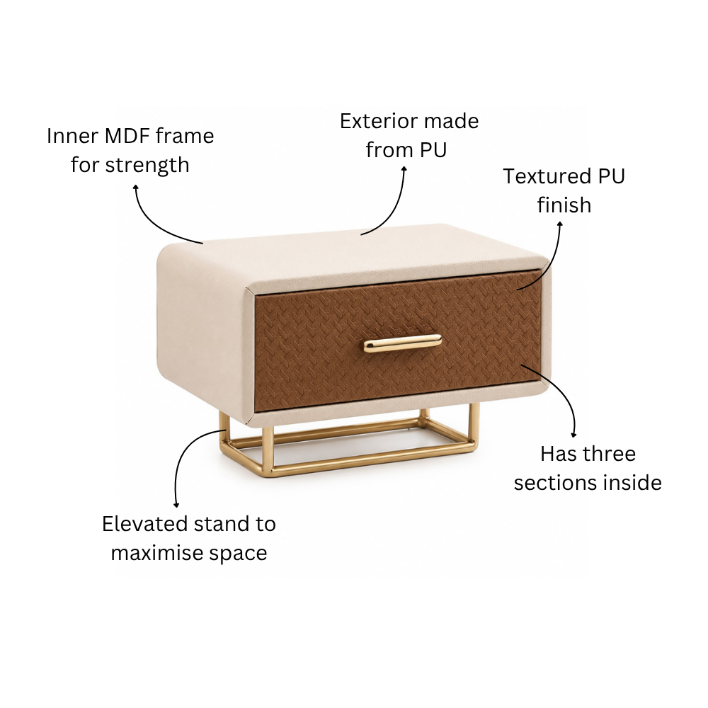 Boxa Elevated Organiser with Drawer - Earthy