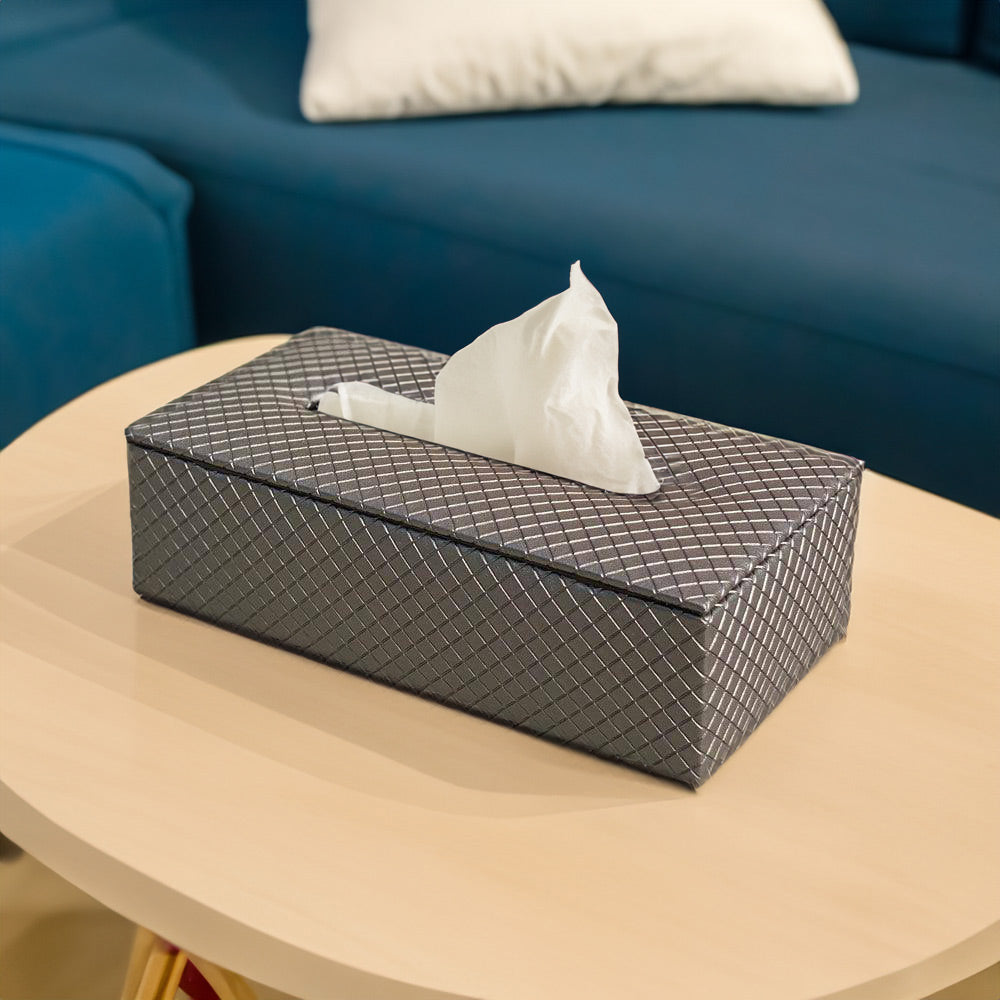 Braided Tissue Box - Ash Grey