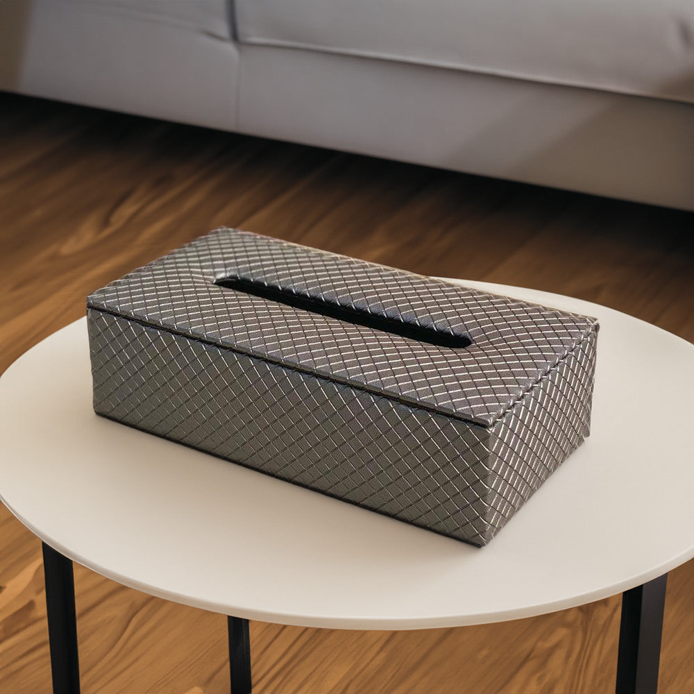 Braided Tissue Box - Ash Grey