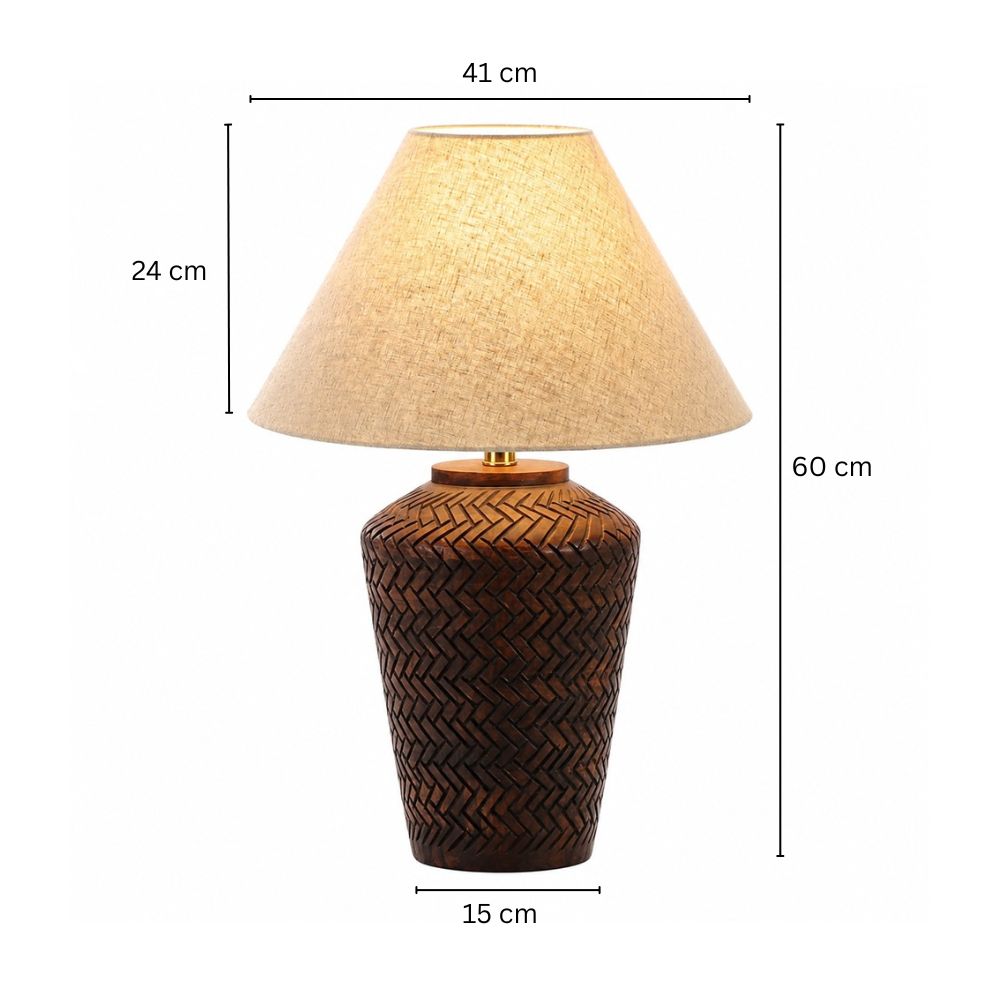 Brea Wooden Table Lamp XL - Walnut Tan