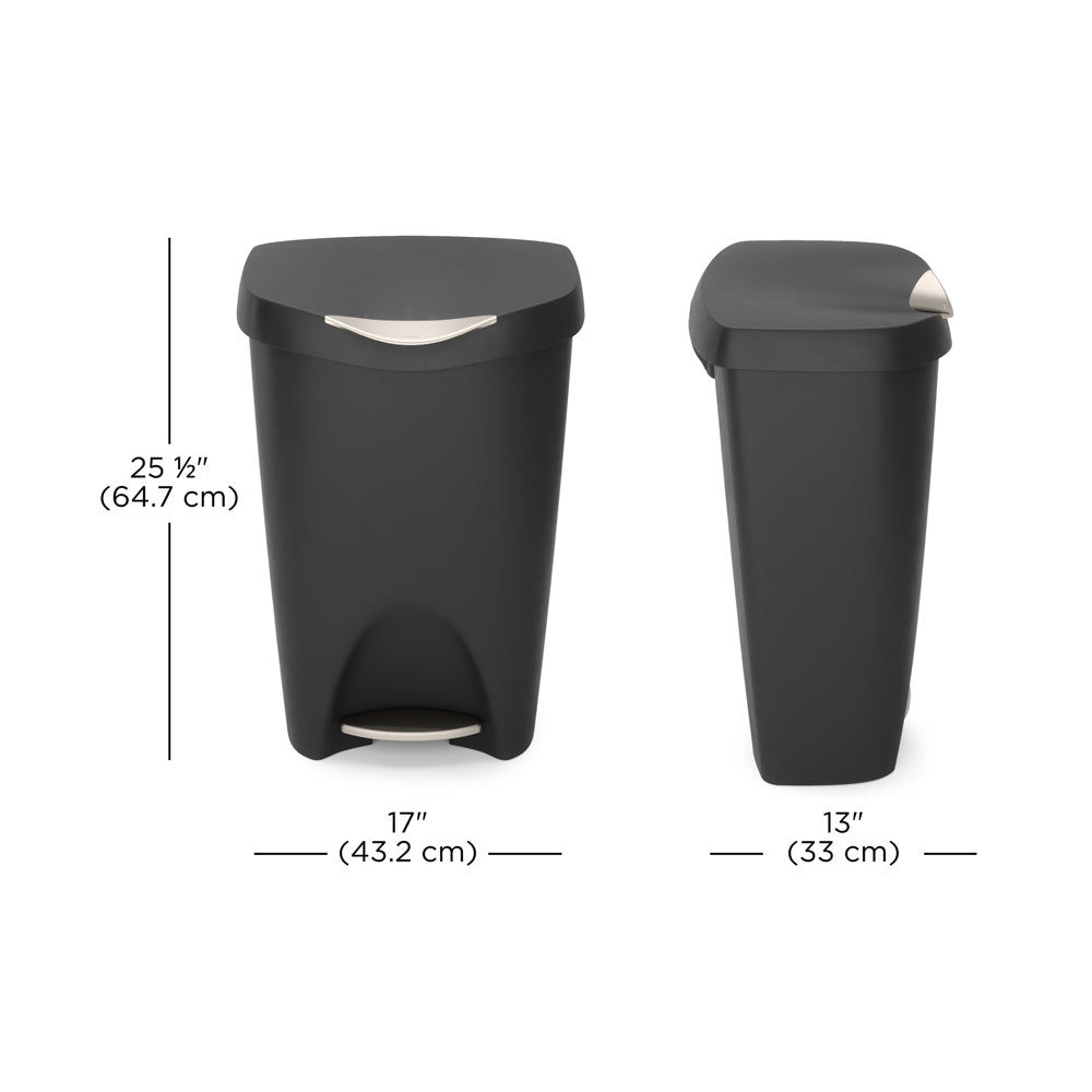 Brim Step Trash Can 50L - Black Nickel