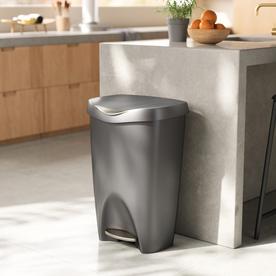 Brim Step Trash Can 50L - Grey Nickel