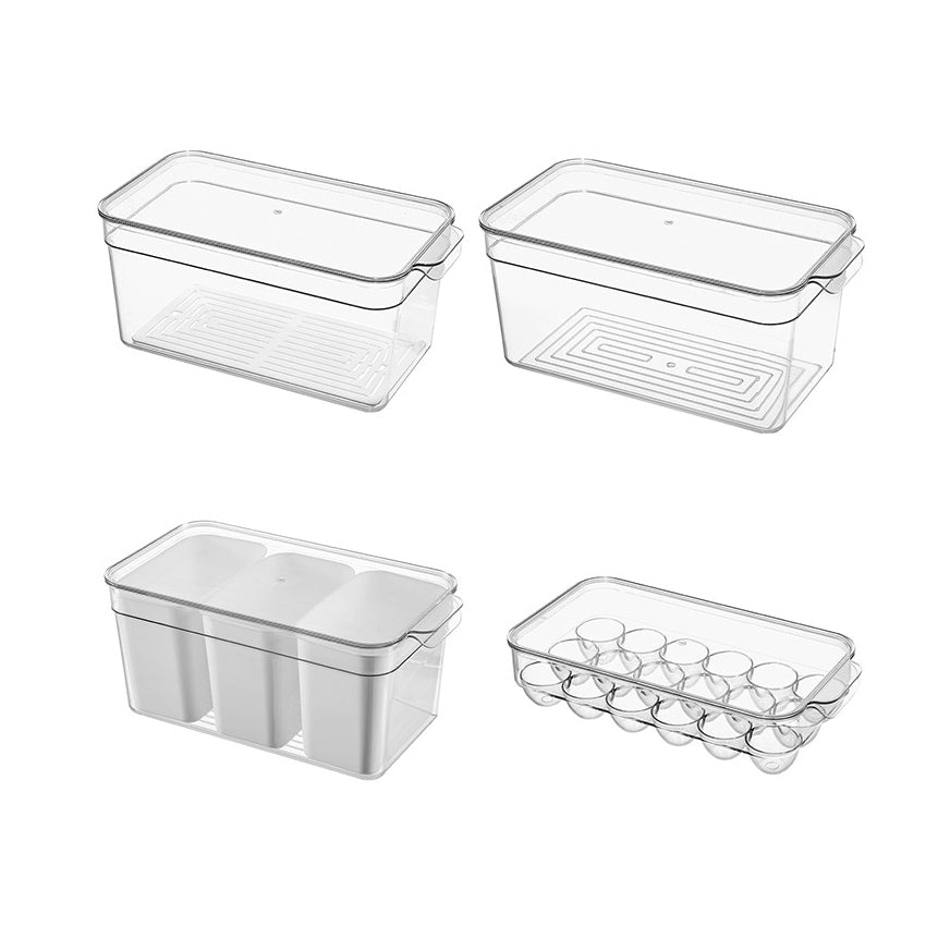 Brisk Multi-Purpose Fridge Organizers, Set of 4 - Clear