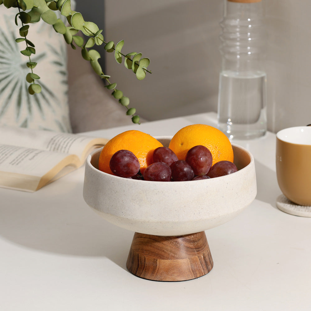 Brooks Elevated Fruit Bowl - Cream